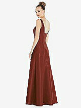 Rear View Thumbnail - Auburn Moon Sleeveless Square-Neck Princess Line Gown with Pockets