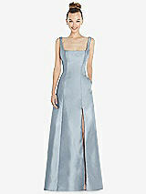 Front View Thumbnail - Mist Sleeveless Square-Neck Princess Line Gown with Pockets