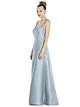 Side View Thumbnail - Mist Sleeveless Square-Neck Princess Line Gown with Pockets
