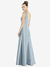 Rear View Thumbnail - Mist Sleeveless Square-Neck Princess Line Gown with Pockets