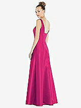 Rear View Thumbnail - Think Pink Sleeveless Square-Neck Princess Line Gown with Pockets