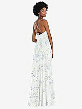 Rear View Thumbnail - Bleu Garden Scoop Neck Convertible Tie-Strap Maxi Dress with Front Slit