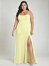 Alt View 2 Thumbnail - Butter Yellow Scoop Neck Convertible Tie-Strap Maxi Dress with Front Slit