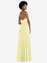 Rear View Thumbnail - Butter Yellow Scoop Neck Convertible Tie-Strap Maxi Dress with Front Slit