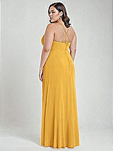 Alt View 3 Thumbnail - NYC Yellow Scoop Neck Convertible Tie-Strap Maxi Dress with Front Slit