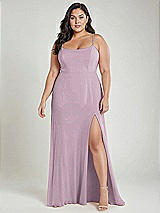 Alt View 2 Thumbnail - Suede Rose Scoop Neck Convertible Tie-Strap Maxi Dress with Front Slit