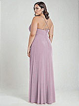 Alt View 3 Thumbnail - Suede Rose Scoop Neck Convertible Tie-Strap Maxi Dress with Front Slit