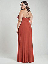 Alt View 3 Thumbnail - Amber Sunset Scoop Neck Convertible Tie-Strap Maxi Dress with Front Slit