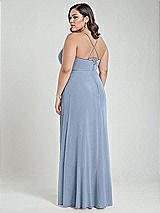 Alt View 3 Thumbnail - Cloudy Scoop Neck Convertible Tie-Strap Maxi Dress with Front Slit