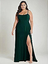 Alt View 2 Thumbnail - Evergreen Scoop Neck Convertible Tie-Strap Maxi Dress with Front Slit