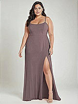 Alt View 2 Thumbnail - French Truffle Scoop Neck Convertible Tie-Strap Maxi Dress with Front Slit