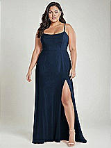 Alt View 2 Thumbnail - Midnight Navy Scoop Neck Convertible Tie-Strap Maxi Dress with Front Slit