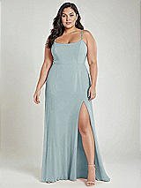 Alt View 2 Thumbnail - Morning Sky Scoop Neck Convertible Tie-Strap Maxi Dress with Front Slit