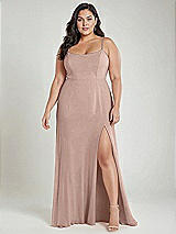 Alt View 2 Thumbnail - Neu Nude Scoop Neck Convertible Tie-Strap Maxi Dress with Front Slit