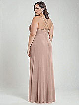 Alt View 3 Thumbnail - Neu Nude Scoop Neck Convertible Tie-Strap Maxi Dress with Front Slit