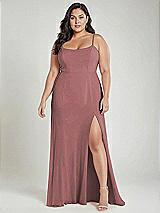 Alt View 2 Thumbnail - Rosewood Scoop Neck Convertible Tie-Strap Maxi Dress with Front Slit
