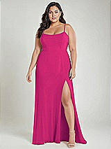 Alt View 2 Thumbnail - Think Pink Scoop Neck Convertible Tie-Strap Maxi Dress with Front Slit