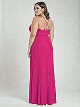 Alt View 3 Thumbnail - Think Pink Scoop Neck Convertible Tie-Strap Maxi Dress with Front Slit