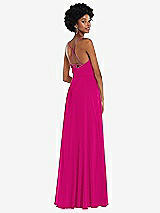 Rear View Thumbnail - Think Pink Scoop Neck Convertible Tie-Strap Maxi Dress with Front Slit