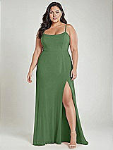 Alt View 2 Thumbnail - Vineyard Green Scoop Neck Convertible Tie-Strap Maxi Dress with Front Slit
