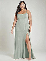 Alt View 2 Thumbnail - Willow Green Scoop Neck Convertible Tie-Strap Maxi Dress with Front Slit