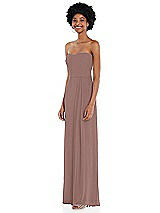 Side View Thumbnail - Sienna Strapless Sweetheart Maxi Dress with Pleated Front Slit 