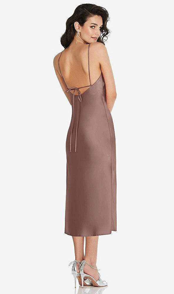 Back View - Sienna Open-Back Convertible Strap Midi Bias Slip Dress