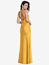 Rear View Thumbnail - NYC Yellow Open-Back Convertible Strap Maxi Bias Slip Dress