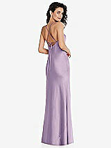 Rear View Thumbnail - Pale Purple Open-Back Convertible Strap Maxi Bias Slip Dress