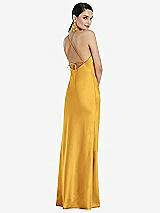 Rear View Thumbnail - NYC Yellow Diamond Halter Bias Maxi Slip Dress with Convertible Straps