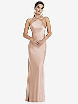 Front View Thumbnail - Cameo Diamond Halter Bias Maxi Slip Dress with Convertible Straps