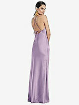 Rear View Thumbnail - Pale Purple Diamond Halter Bias Maxi Slip Dress with Convertible Straps