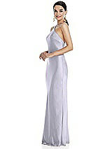 Side View Thumbnail - Silver Dove Diamond Halter Bias Maxi Slip Dress with Convertible Straps