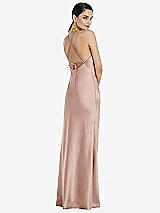 Rear View Thumbnail - Toasted Sugar Diamond Halter Bias Maxi Slip Dress with Convertible Straps