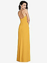 Rear View Thumbnail - NYC Yellow Strapless Scoop Back Maxi Dress with Front Slit