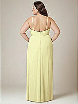 Alt View 3 Thumbnail - Butter Yellow Adjustable Strap Wrap Bodice Maxi Dress with Front Slit 