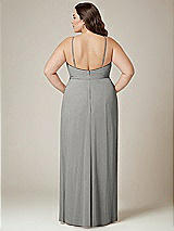 Alt View 3 Thumbnail - Chelsea Gray Adjustable Strap Wrap Bodice Maxi Dress with Front Slit 