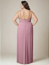 Alt View 3 Thumbnail - Dusty Pink Adjustable Strap Wrap Bodice Maxi Dress with Front Slit 