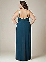 Alt View 3 Thumbnail - Atlantic Blue Adjustable Strap Wrap Bodice Maxi Dress with Front Slit 