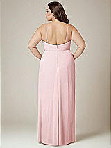 Alt View 3 Thumbnail - Ballet Pink Adjustable Strap Wrap Bodice Maxi Dress with Front Slit 