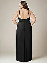 Alt View 3 Thumbnail - Black Adjustable Strap Wrap Bodice Maxi Dress with Front Slit 
