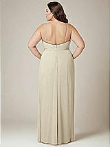 Alt View 3 Thumbnail - Champagne Adjustable Strap Wrap Bodice Maxi Dress with Front Slit 