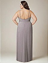 Alt View 3 Thumbnail - Cashmere Gray Adjustable Strap Wrap Bodice Maxi Dress with Front Slit 