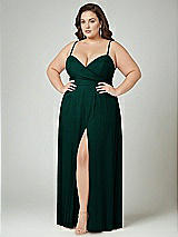 Alt View 2 Thumbnail - Evergreen Adjustable Strap Wrap Bodice Maxi Dress with Front Slit 