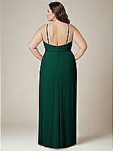 Alt View 3 Thumbnail - Hunter Green Adjustable Strap Wrap Bodice Maxi Dress with Front Slit 