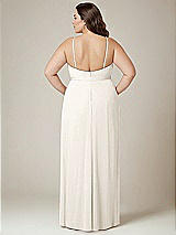 Alt View 3 Thumbnail - Ivory Adjustable Strap Wrap Bodice Maxi Dress with Front Slit 