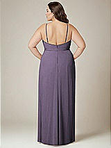 Alt View 3 Thumbnail - Lavender Adjustable Strap Wrap Bodice Maxi Dress with Front Slit 