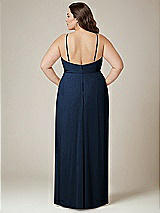 Alt View 3 Thumbnail - Midnight Navy Adjustable Strap Wrap Bodice Maxi Dress with Front Slit 