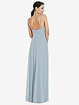 Rear View Thumbnail - Mist Adjustable Strap Wrap Bodice Maxi Dress with Front Slit 
