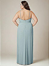 Alt View 3 Thumbnail - Morning Sky Adjustable Strap Wrap Bodice Maxi Dress with Front Slit 
